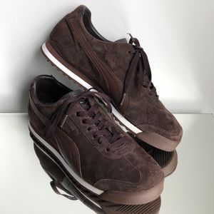 PUMA Chocolate Brown Suede Sneakers